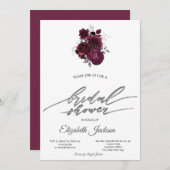 Burgund-Rose-Brautparty Einladung (Vorne/Hinten)