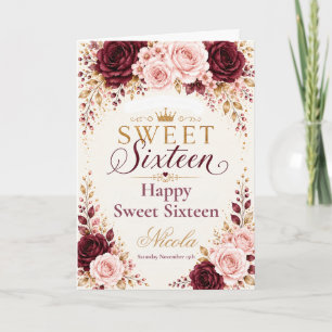 Burgund, Rosé, Champagner Sweet Sixteen Karte