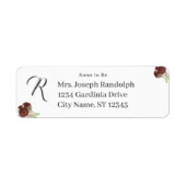 Burgund Rose-Corsage Mit Monogramm Papier (Vorne)