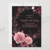 Burgund Rose Custom 40. Geburtstag Einladung (Vorderseite)