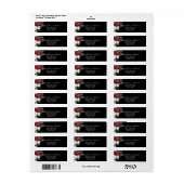 Burgund Rose Elegantes Hochzeitslabel (Vorne)