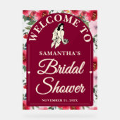 Burgund Rose Fall Brautparty Willkommen Acrylschild (Vorderseite)