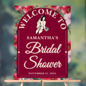 Burgund Rose Fall Brautparty Willkommen Acrylschild (Neutral)
