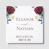 Burgund-Rose Frühjahrshochzeit Gästebuch (Vorderseite)