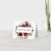 Burgund Rose geklappt Dankeschön Karte (Vorderseite)