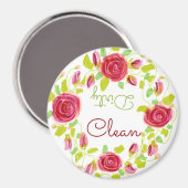 Burgund-Rose Gemustert Magnet (Vorderseite/Rückseite)