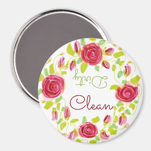 Burgund-Rose Gemustert Magnet (Vorderseite/Rückseite)