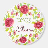 Burgund-Rose Gemustert Magnet (Vorne)