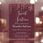 Burgund Rose Gold 16 . Geburtstag Geburtstag Einladung<br><div class="desc">Burgund Maroon Rose Gold 16 . Geburtstag String Lights Geburtstagsparty Einladung. Diese Einladung ist perfekt für die Burgunder Maroon Rose Gold Sweet 16 Geburtstagsparty mit dem Ziel,  eine 16. Sweet16 Geburtstagsparty zu feiern.</div>