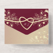 Burgund Rose Gold All-in-One-Einladung All In One Einladung (Rückseite)