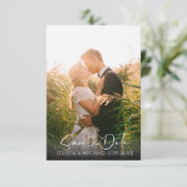 Burgund Rose Gold Aquarell Blume Blätter Foto Save The Date (Stehend Vorderseite)