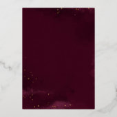 Burgund Rose Gold Blumenfarben Hochzeit im Herbst Folieneinladung (Rückseite)