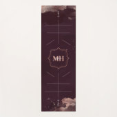  Burgund & Rose Gold, Body Alignment Lines Custom Yogamatte (Vorderseite)