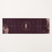  Burgund & Rose Gold, Body Alignment Lines Custom Yogamatte (Vorderseite (Horizontal))