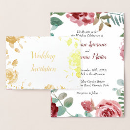 Burgund Rose Gold Foil Hochzeitsfeiern Folienkarte