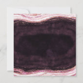 Burgund & Rose Gold Geode Agate Engagement Party Einladung (Rückseite)