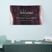 Burgund & Rose Gold Geode Agate Wedding Willkommen Banner (Messeveranstaltung)