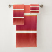 Burgund Rose Gold gestreift Badhandtuch Set (Insitu)