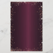 Burgund Rose Gold Glitzern Geburtstagskarte wünsch (Rückseite)
