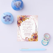 Burgund Rose Gold Hochzeit im Herbst Einladung Fly Flyer (Einzeln)