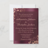 Burgund & Rose Gold Mandala Hochzeit Einladung (Vorderseite)