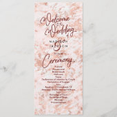 Burgund & Rose Gold Marbled Wedding Program Programm (Vorderseite)