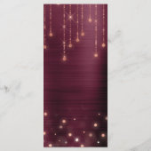 Burgund Rose Gold Modernes und elegantes Hochzeits Menükarte (Rückseite)