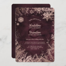 Burgund & Rose Gold Snowflakes Hochzeit