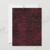 Burgund Rose Gold Sprinkled Confetti Wedding RSVP Karte (Rückseite)