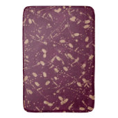 Burgund & Rose Gold Spritzer Moderne Abstrakte Kun Badematte (Vorderseite Vertikal)