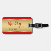 Burgund Rose Gold und Gold Gepäckanhänger (Vorderseite horizontal)