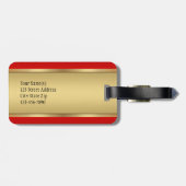 Burgund Rose Gold und Gold Gepäckanhänger (Rückseite horizontal)