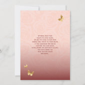 Burgund Rose Goldene Krone Einladung (Rückseite)