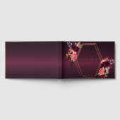 Burgund Rose Goldmedaille, rosa Blumen Hochzeit Gästebuch (Voll)