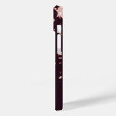 Burgund Rose Goldsterne monogramm mädchisch Case-Mate iPhone Hülle (Rückseite / Links)