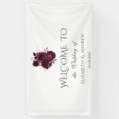 Burgund-Rose Hochzeit Banner (Vertikal)