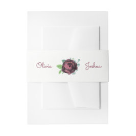 Burgund Rose Hochzeit Einladung Belly Bands Einladungsbanderole