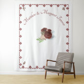 Burgund Rose Hochzeit Foto Hintergrund Wandteppich (Beispiel)