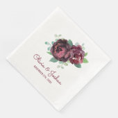 Burgund-Rose Hochzeit Serviette (Ecke)