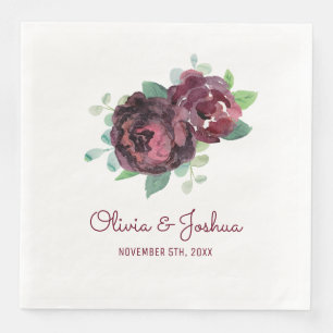 Burgund-Rose Hochzeit Serviette