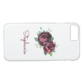 Burgund Rose Hübsche Wasserfarbe Case-Mate iPhone Hülle (Rückseite (Horizontal))