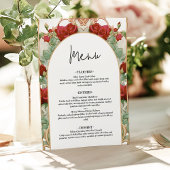 Burgund Rose Jugendstil Empfang Dinner Menu Menükarte