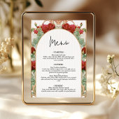 Burgund Rose Jugendstil Empfang Dinner Menu Menükarte