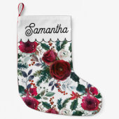 Burgund-Rose, Kiefer, Heilige Weihnachtsblume Kleiner Weihnachtsstrumpf (Vorderseite)