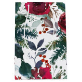 Burgund-Rose, Kiefer, Heilige Weihnachtsblume Mittlere Geschenktüte (Vorderseite)