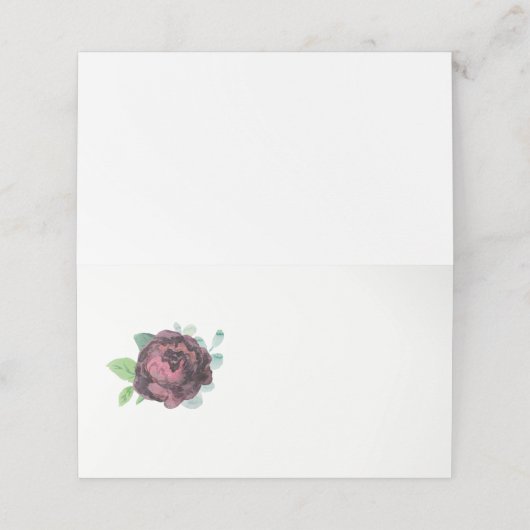 Burgund Rose Leere Platzkarten (Außenseite Aufgefaltet)