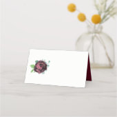 Burgund Rose Leere Platzkarten (Vorderseite)