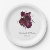 Burgund-Rose Pappteller (Vorderseite)