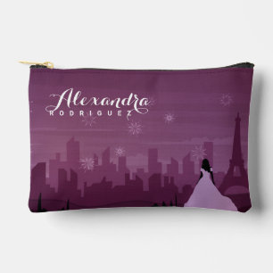 Burgund Rose Paris Feuerwerke Quinceañera Zubehörtasche