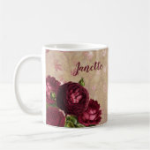 Burgund Rose Personalisiert Kaffee Tasse Cup Rose (Links)